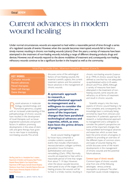 Current Advances in Modern Wound Healing