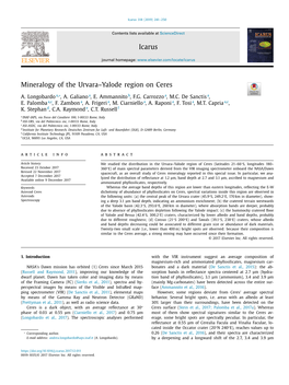 Mineralogy of the Urvara-Yalode Region on Ceres