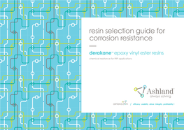 Resin Selection Guide for Corrosion Resistance — Derakane™ Epoxy Vinyl Ester Resins Chemical Resistance for FRP Applications 2 Contents Foreword
