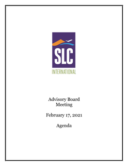 Advisory Board Meeting February 17, 2021 Agenda