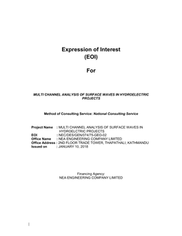 Expression of Interest (EOI)