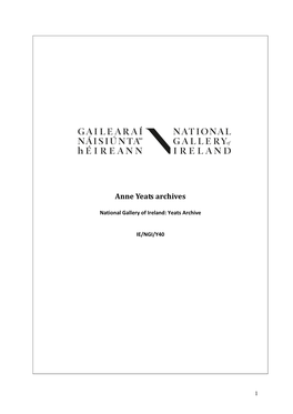 Anne Yeats Archives