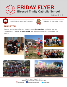 FRIDAY FLYER Blessed Trinity Catholic School