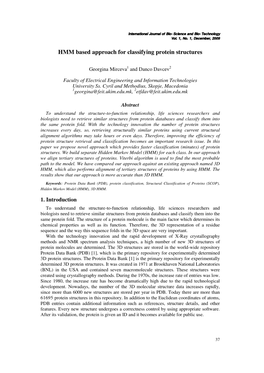 HMM Based Approach for Classifying Protein Structures