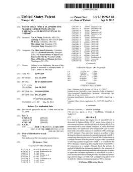 (12) United States Patent (10) Patent No.: US 9,125,923 B2 Wang Et Al