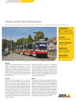Trams Under the Microscope. Brno Public Transport Has a Precise Overview of Accidents on Its Tramlines