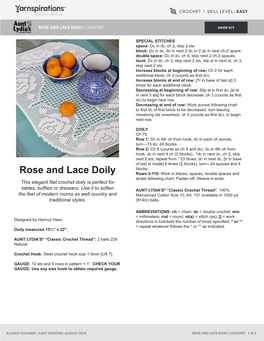 Rose and Lace Doily | Crochet Shop Kit