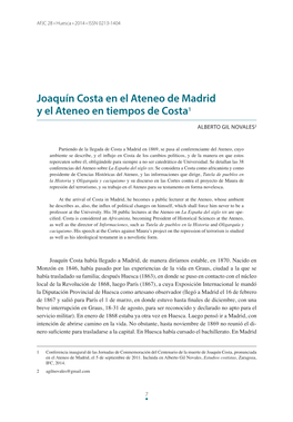 Joaquín Costa En El Ateneo De Madrid Y El Ateneo En Tiempos De Costa1