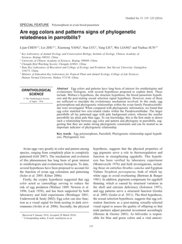 Are Egg Colors and Patterns Signs of Phylogenetic Relatedness in Parrotbills?