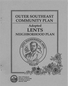 OUTER SOUTHEAST COMMUNITY PLAN .Adopted LENTS NEIGHBORHOOD PLAN