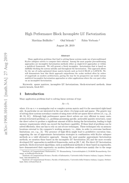 High Performance Block Incomplete LU Factorization