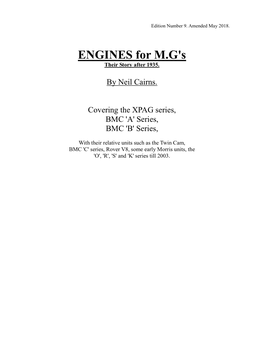 MG Engine History