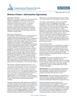 Defense Primer: Information Operations