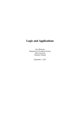 Logic and Applications