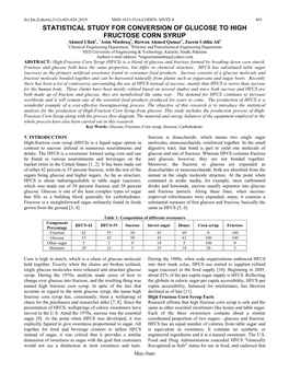 Statistical Study for Conversion of Glucose To