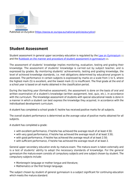 Assessment in General Upper Secondary Education