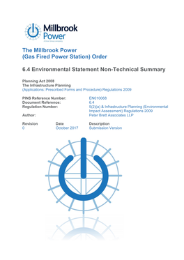 The Millbrook Power (Gas Fired Power Station) Order 6.4