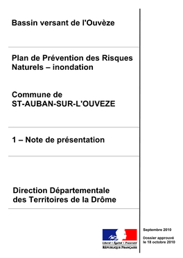 Inondation Commune De ST-AUBAN-SUR-L'ouveze Bassin