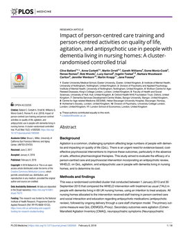 Impact of Person-Centred Care Training