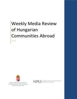 Weekly Media Review of Hungarian Communities Abroad