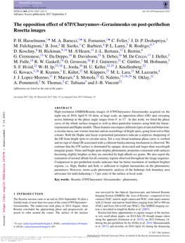 The Opposition Effect of 67P/Churyumov–Gerasimenko On