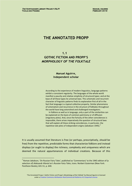 1. the Annotated Propp