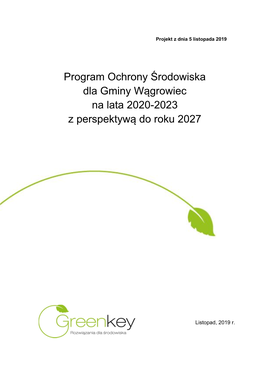 Program Ochrony Środowiska Dla Gminy Wągrowiec Na Lata 2020-2023 Z Perspektywą Do Roku 2027