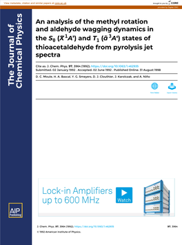 An Analysis of the Methyl Rotation and Aldehyde Wagging Dynamics in the S0