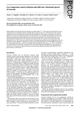 Low Temperature Matrix-Isolation and Solid State Vibrational Spectra of Tetrazole