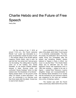 Charlie Hebdo and the Future of Free Speech Henry Glitz