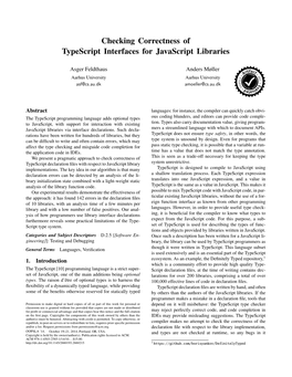 Checking Correctness of Typescript Interfaces for Javascript Libraries