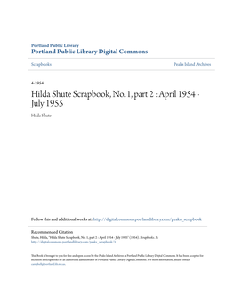 Hilda Shute Scrapbook, No. 1, Part 2 : April 1954 - July 1955 Hilda Shute