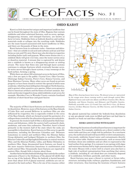 Geofacts No. 31 OHIO DEPARTMENT of NATURAL RESOURCES • DIVISION of GEOLOGICAL SURVEY