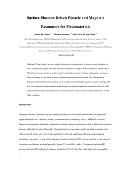 Surface Plasmon Driven Electric and Magnetic Resonators For