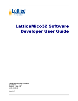 Latticemico32 Software Developer User Guide