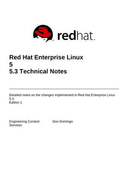 Red Hat Enterprise Linux 5 5.3 Technical Notes