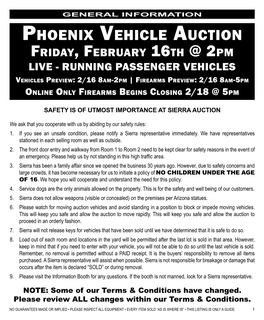 Phoenix Vehicle Auction
