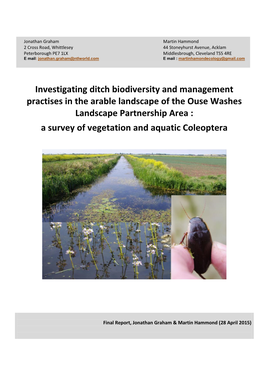 Investigating Ditch Biodiversity and Management Practises in the Arable