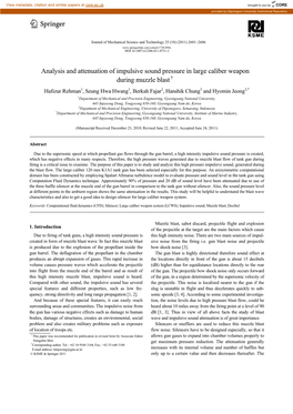 Analysis and Attenuation of Impulsive Sound Pressure in Large Caliber