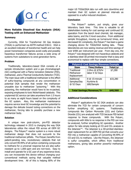 DGA Labs Run with Zero Downtime and Maintain Their GC System at Planned Intervals As Opposed to a Sulfur-Induced Shutdown