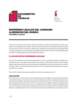 Regímenes Legales Del Cannabis Alrededor Del Mundo Por Rebeca Calzada