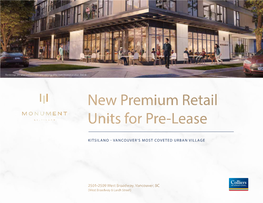 New Premium Retail Units for Pre-Lease