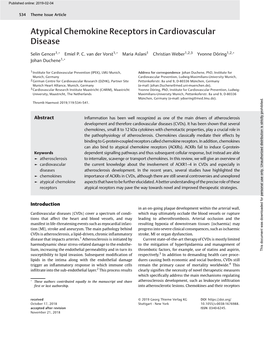 Atypical Chemokine Receptors in Cardiovascular Disease