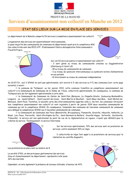 Services D'assainissement Non Collectif En Manche En 2012