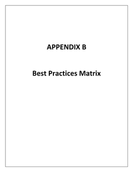 Appendix B Best Practices Matrix 1