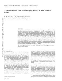 An XMM-Newton View of the Merging Activity in the Centaurus Cluster