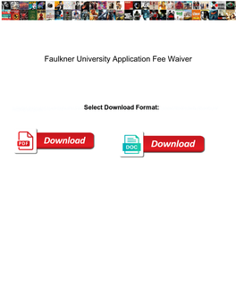 Faulkner University Application Fee Waiver