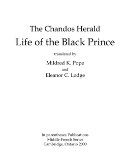 Life of the Black Prince