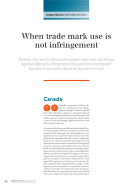 When Trade Mark Use Is Not Infringement