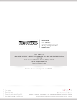 The Young Lords, Black Power and Puerto Rican Nationalism in the U.S., 1966-1972 Centro Journal, Vol